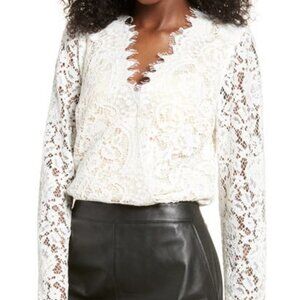 Wayf Lace Bodysuit XS Ivory White
